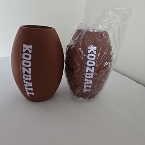 2 Brown Koozball Football Shaped Drink Holder Great For Super Bowl